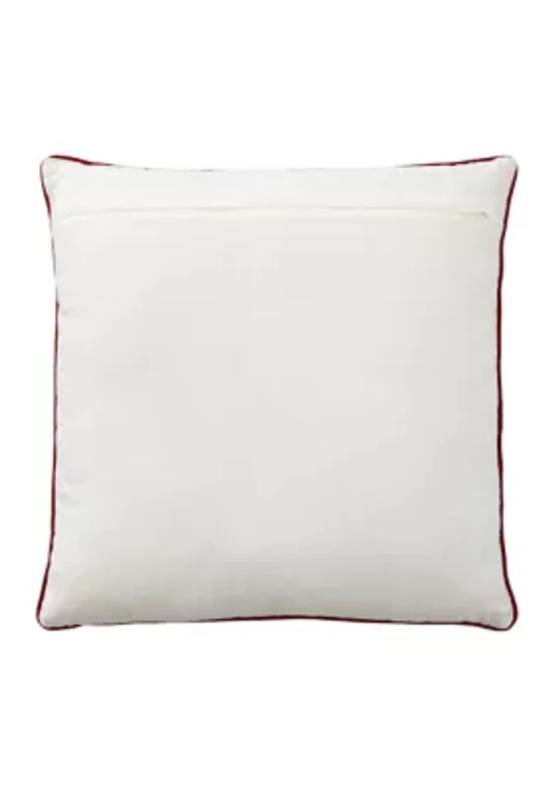 Beaded Candy Cane Throw Pillow