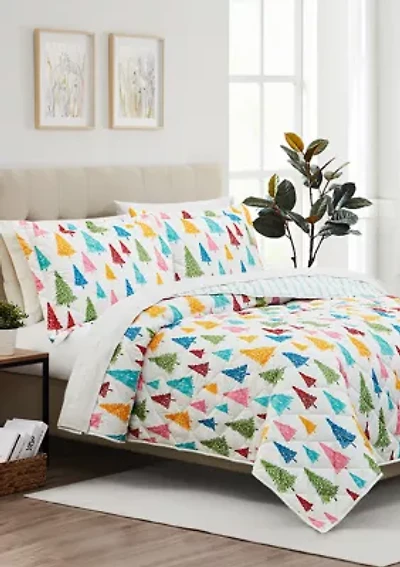 Multicolor Tree 3-Piece Quilt Set