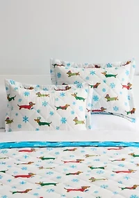 Snowy Dog Quilt Set