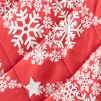 Red Snowflake Tree Quilt Set