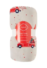 Sherpa Printed Plush Throw Blanket