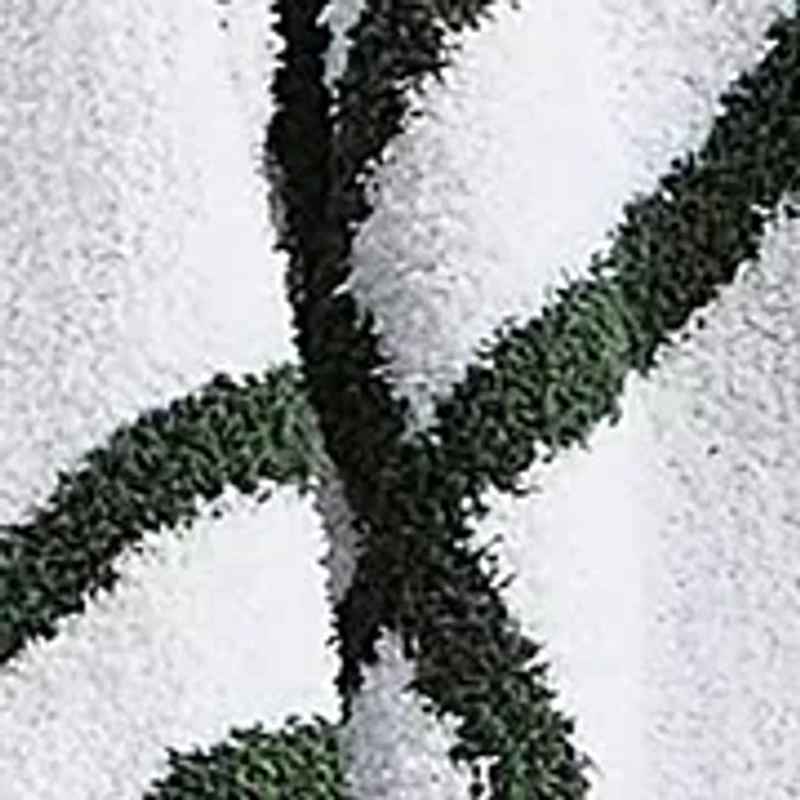 White and Green Feathered Knit Throw Blanket