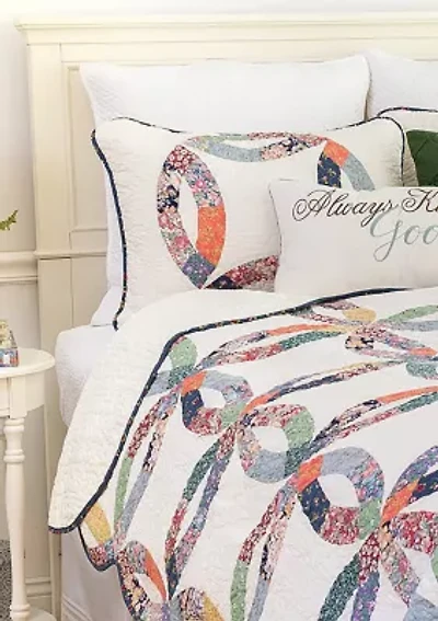 Heritage Wedding Ring Pieced Patchwork Quilt Set