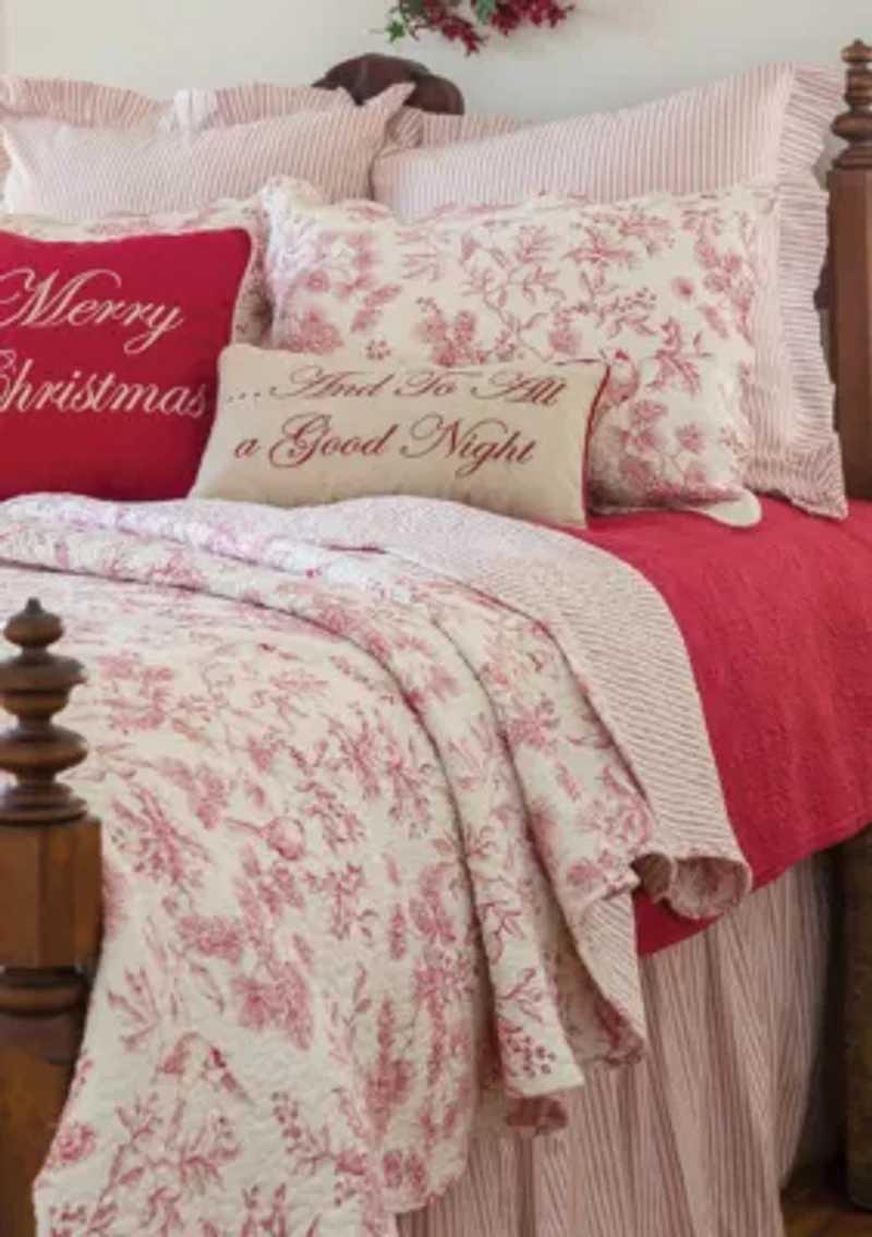 Evergreen Toile Quilt Set