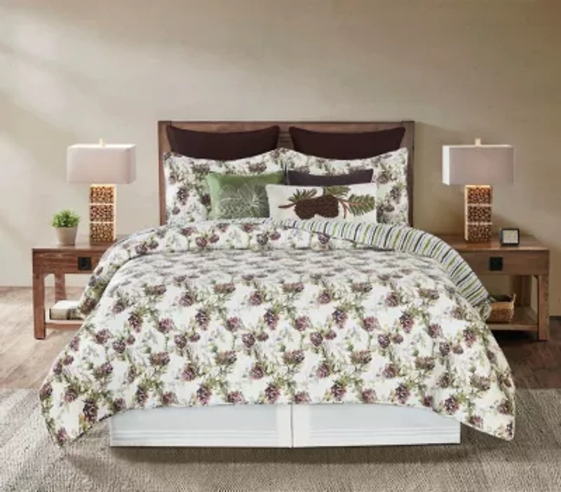 Cooper Pines Rustic Lodge Theme Twin 2 Piece Quilt Set