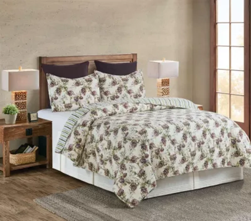 Cooper Pines Rustic Lodge Theme Twin 2 Piece Quilt Set