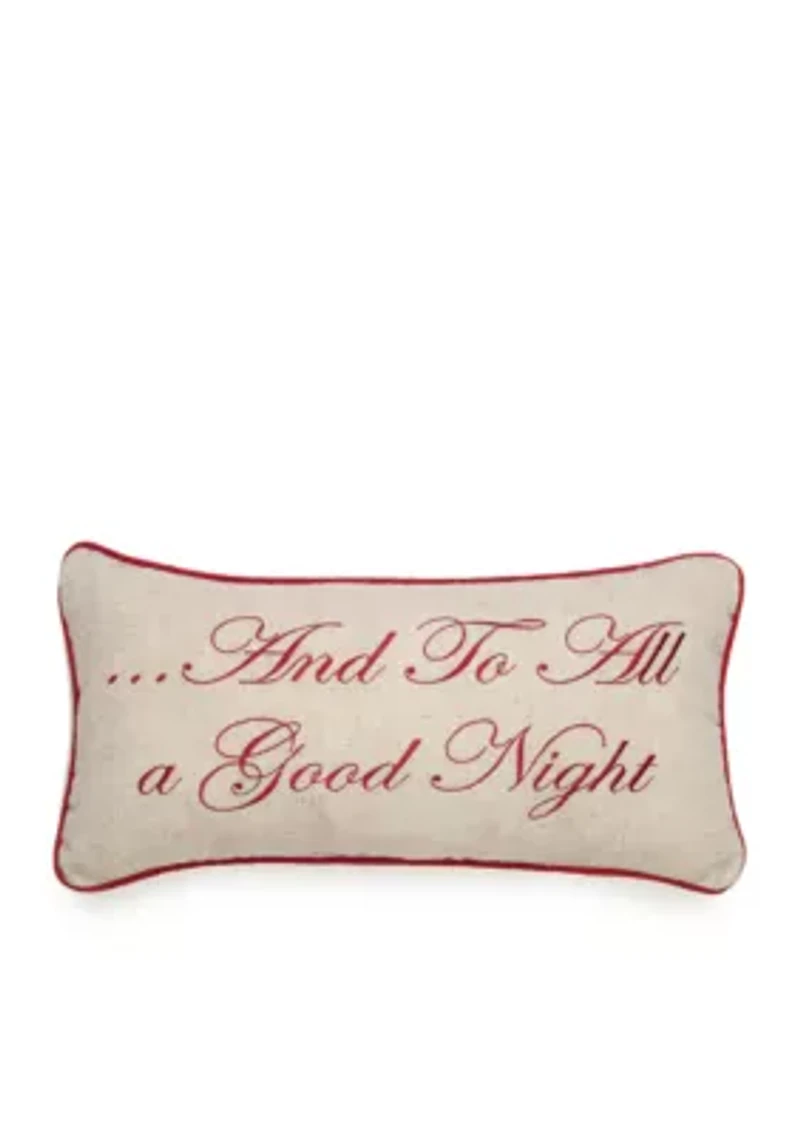 Pinewood Grove Goodnight Square Pillow 10-in. x 19-in.