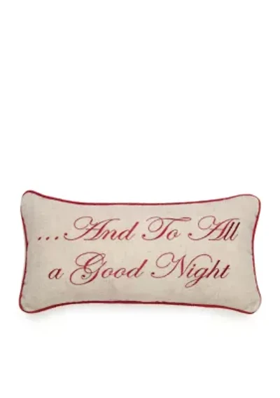 Pinewood Grove Goodnight Square Pillow 10-in. x 19-in.