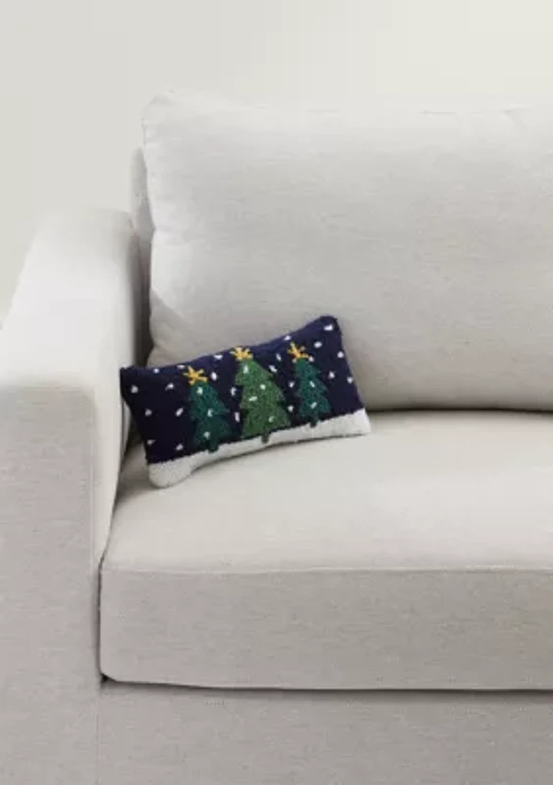 Hooked Trees Throw Pillow