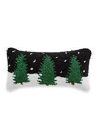 Snowy Trees Mini Hooked Pillow