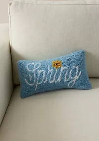 Spring Flower Hooked Pillow