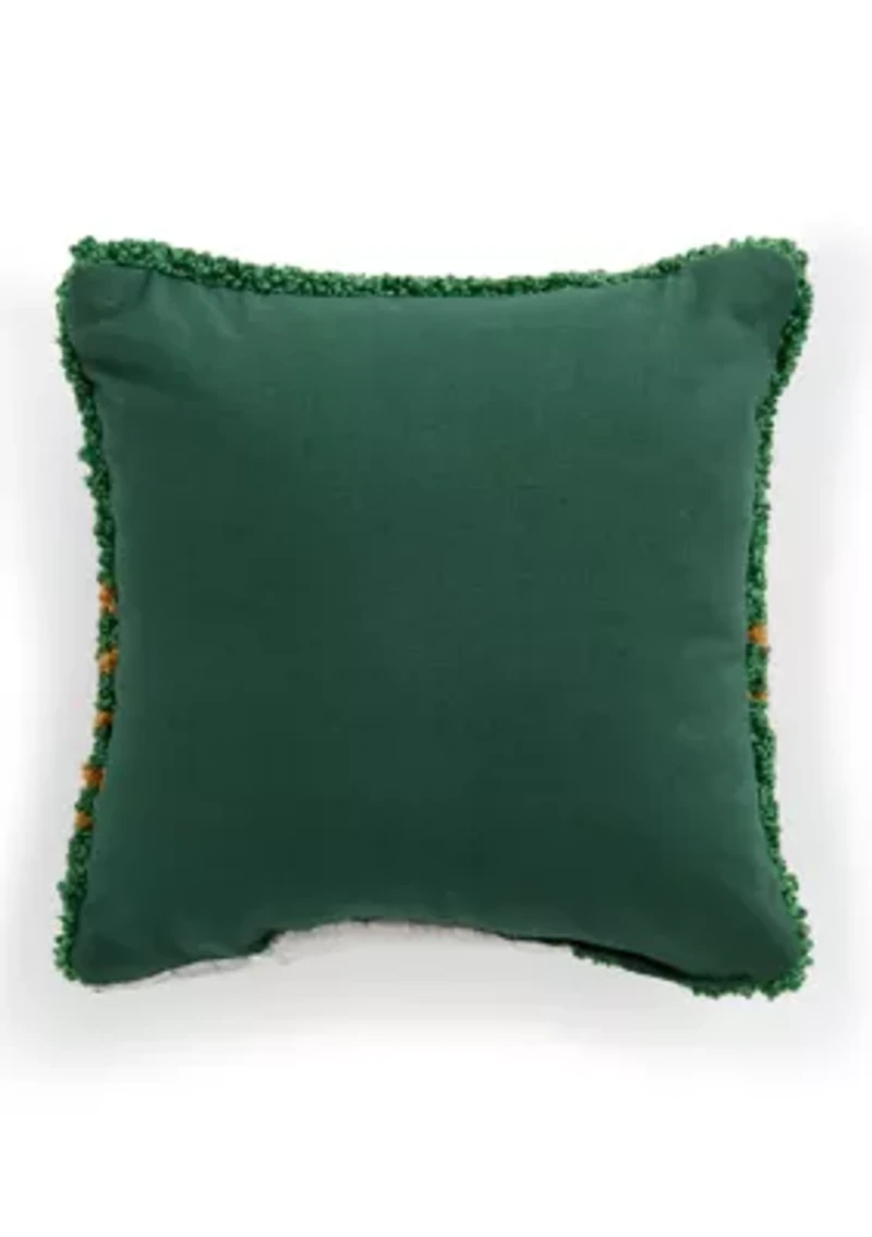 Snowman Hooked Mini Pillow