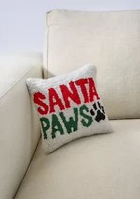 Santa Paws Hooked Mini Pillow