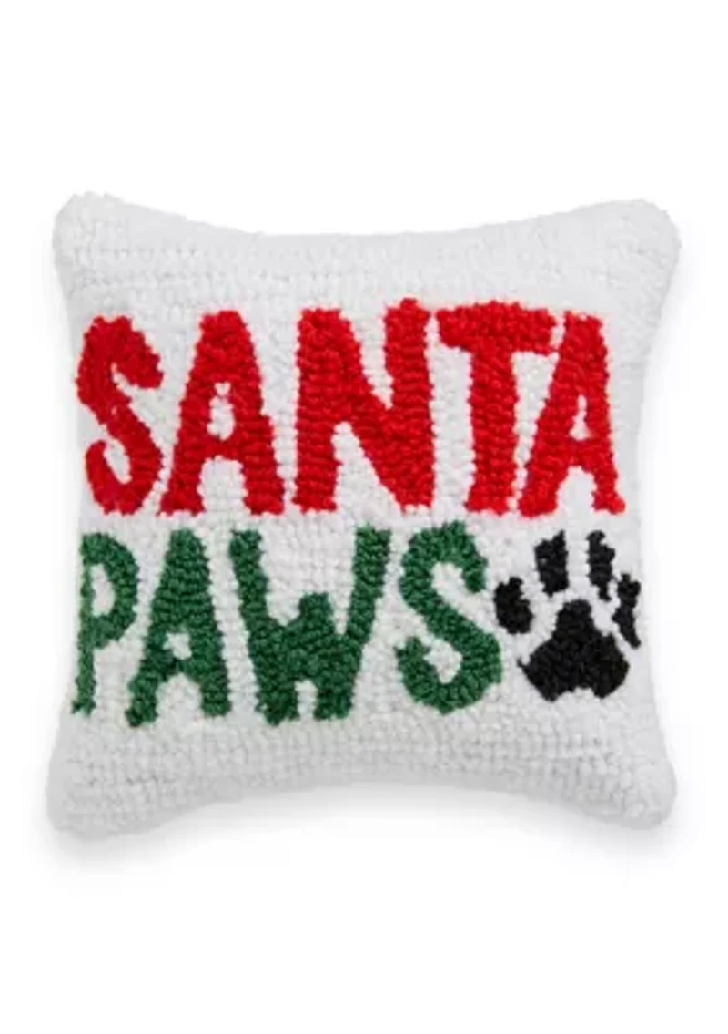 Santa Paws Hooked Mini Pillow