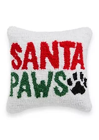 Santa Paws Hooked Mini Pillow