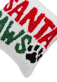 Santa Paws Hooked Mini Pillow