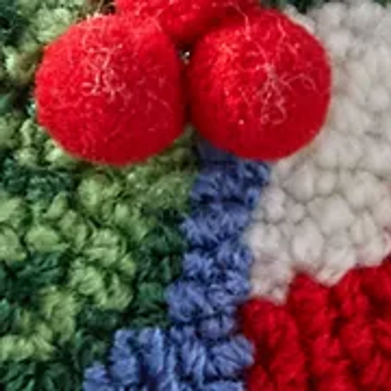 Candy Cane Mini Hooked Pillow
