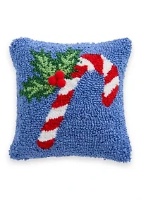 Candy Cane Mini Hooked Pillow