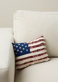 Star Striped Applique Pillow