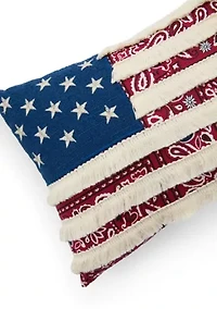 Star Striped Applique Pillow