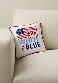 Red White and Blue Flag Pillow 10" x 10"