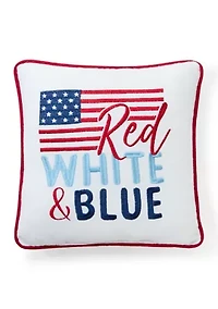 Red White and Blue Flag Pillow 10" x 10"
