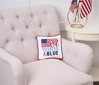 Red White and Blue Flag Pillow 10" x 10"