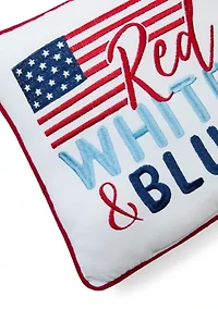 Red White and Blue Flag Pillow 10" x 10"
