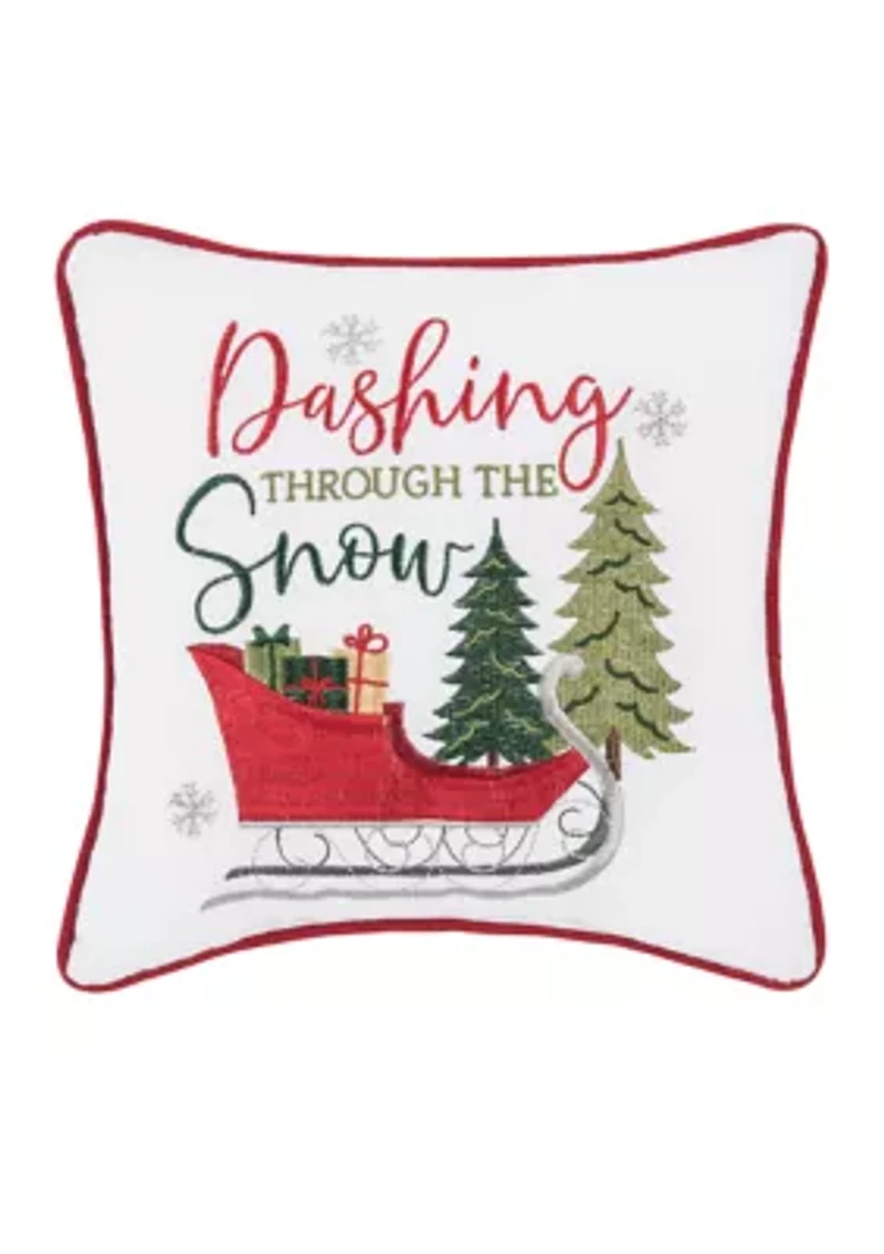 "Dashing Through The Snow" Mini Pillow