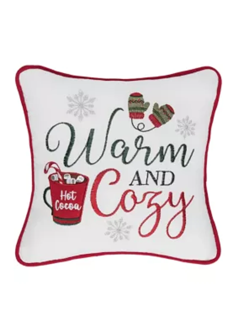 "Warm and Cozy" Cocoa Mug Mini Pillow