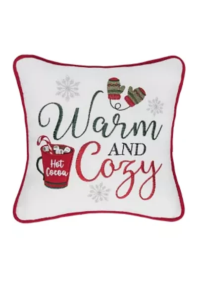 "Warm and Cozy" Cocoa Mug Mini Pillow