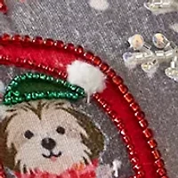 "Christmas Wishes" Dog Beaded Pillow