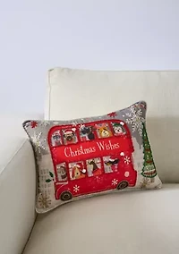 "Christmas Wishes" Dog Beaded Pillow