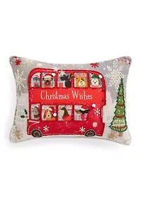 "Christmas Wishes" Dog Beaded Pillow