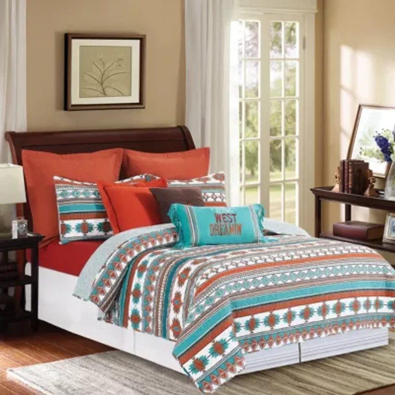 Aqua Valley Twin Quilt Set