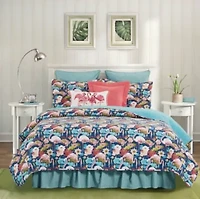 Flamingo Lagoon Tropical Theme Twin Quilt Set
