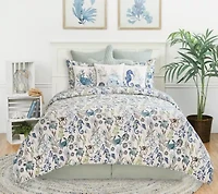 Crescent Bay Reversible Coastal Twin Quilt Set