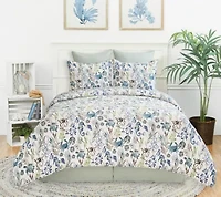 Crescent Bay Reversible Coastal Twin Quilt Set
