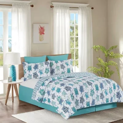 Turtle Bay Reversible Coastal King Quilt Set