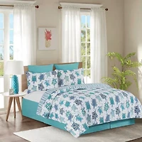 Turtle Bay Reversible Coastal King Quilt Set