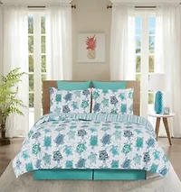 Turtle Bay Reversible Coastal King Quilt Set