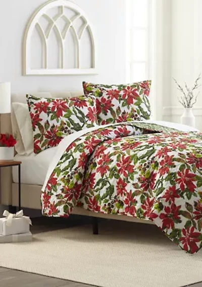 Poinsettia Quilt Set