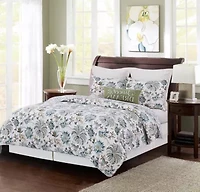 Braganza Teal King 3-Piece Quilt Set