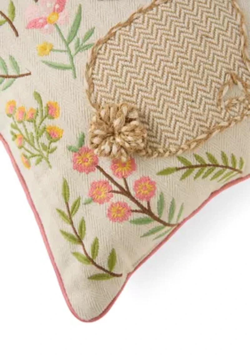 Garden Bunny Decorative Throw Pillow