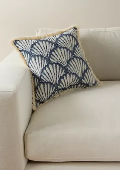 Blue Scallop Shells Pillow