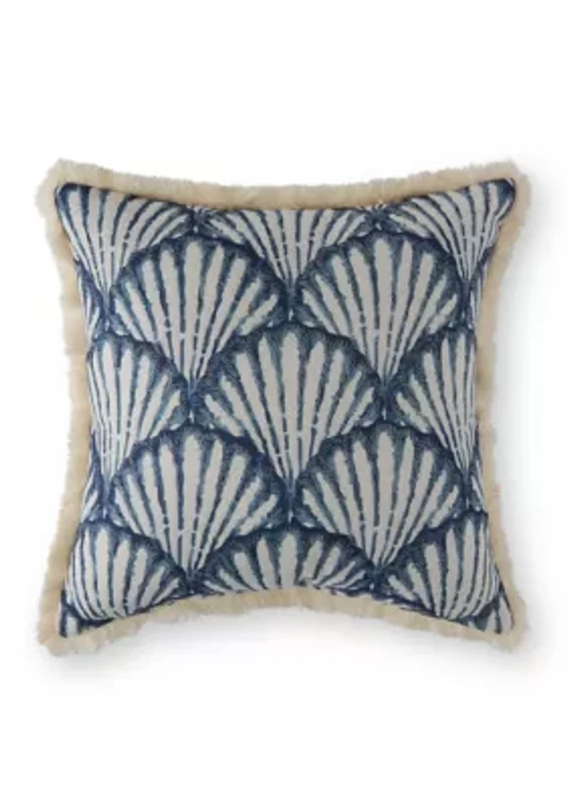 Blue Scallop Shells Pillow