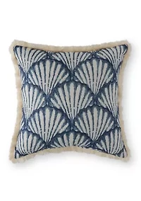 Blue Scallop Shells Pillow
