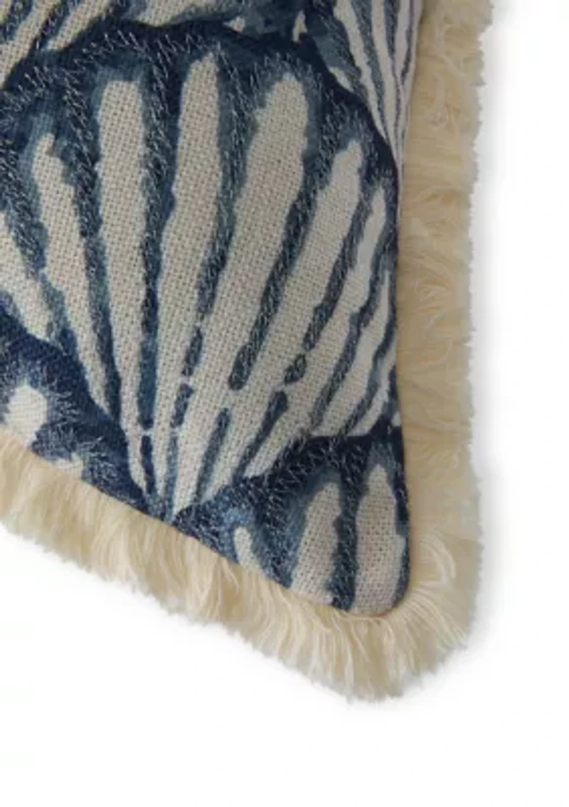 Blue Scallop Shells Pillow