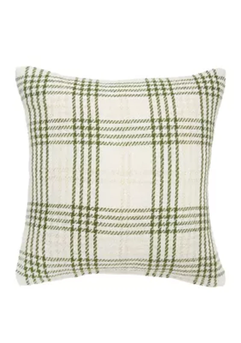 Sage and Gold Plaid Pillow
