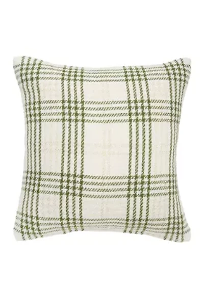 Sage and Gold Plaid Pillow